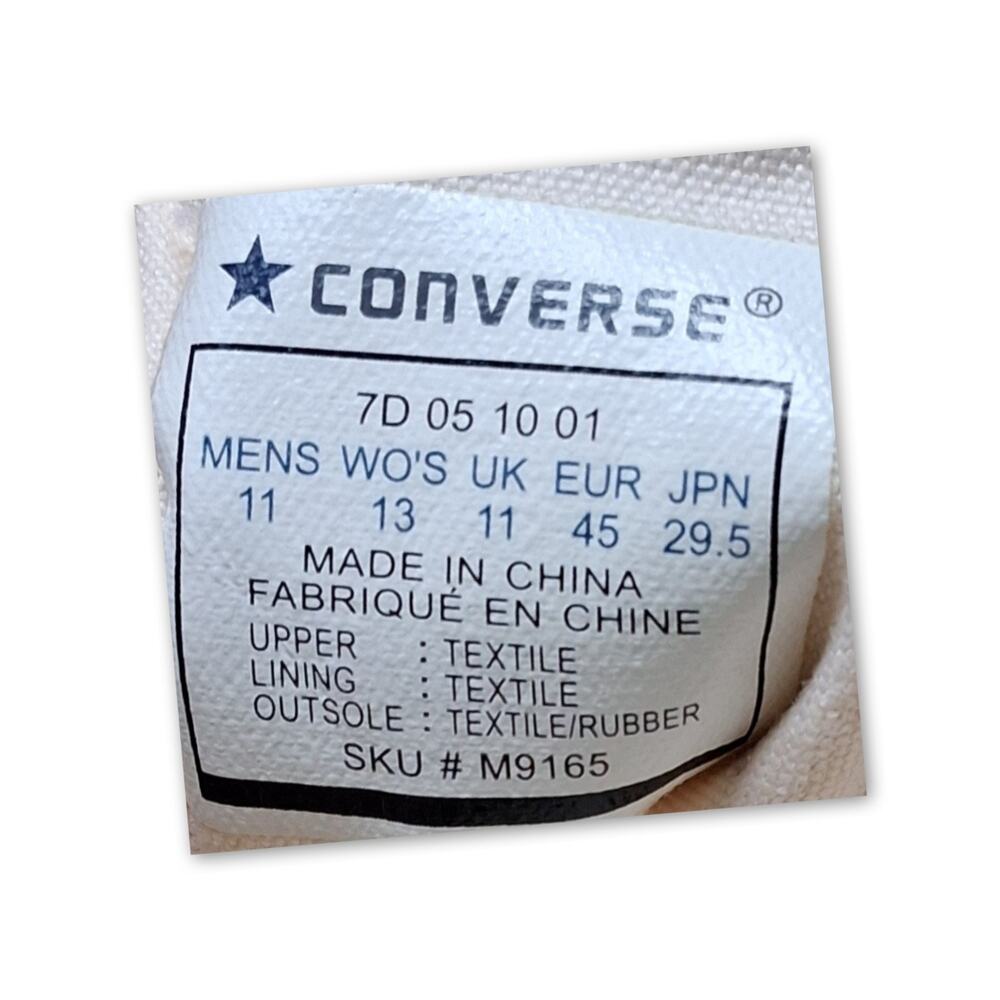 Converse Chuck Taylor All Star Low Top Cream Canvas Mens 11 M9165 - Picture 9 of 9
